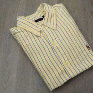 Ralph Lauren Pony Logo Men's Dress Shirt Size XLCasual Striped Collared Button